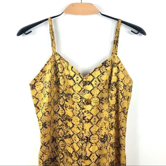 Current Air Yellow Snakeprint Wide Leg Jumpsuit M - Picture 6 of 12